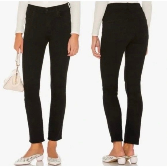 MOTHER The Mid Rise Dazzler Ankle Jeans Black Women's Size 27 Not Guilty - Picture 2 of 11